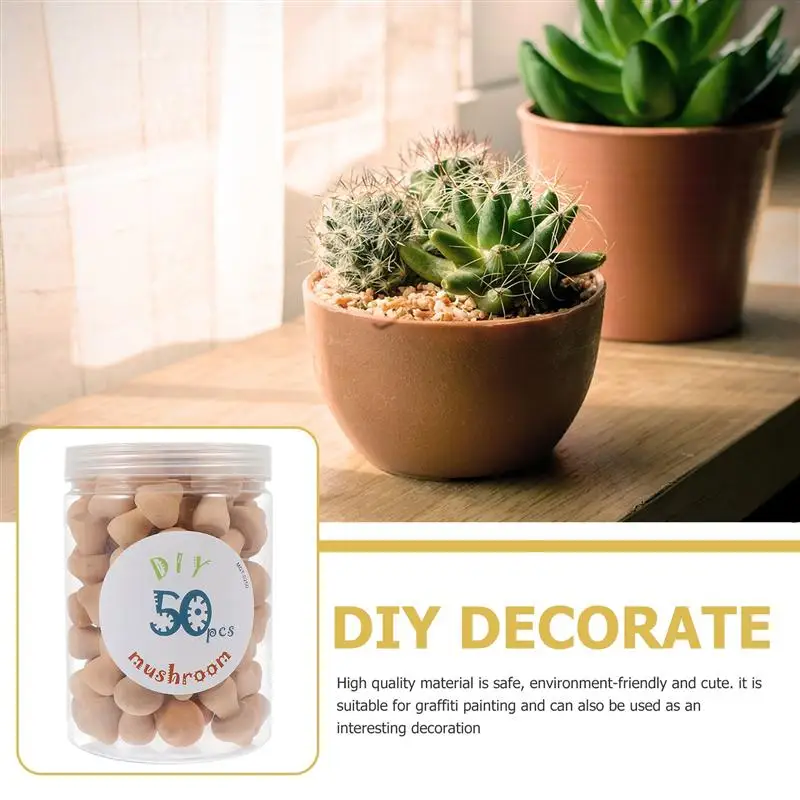 30/50/60 штук незаконченных деревянных грибных колышков для рисования ручками и украшений игрушек для детей.