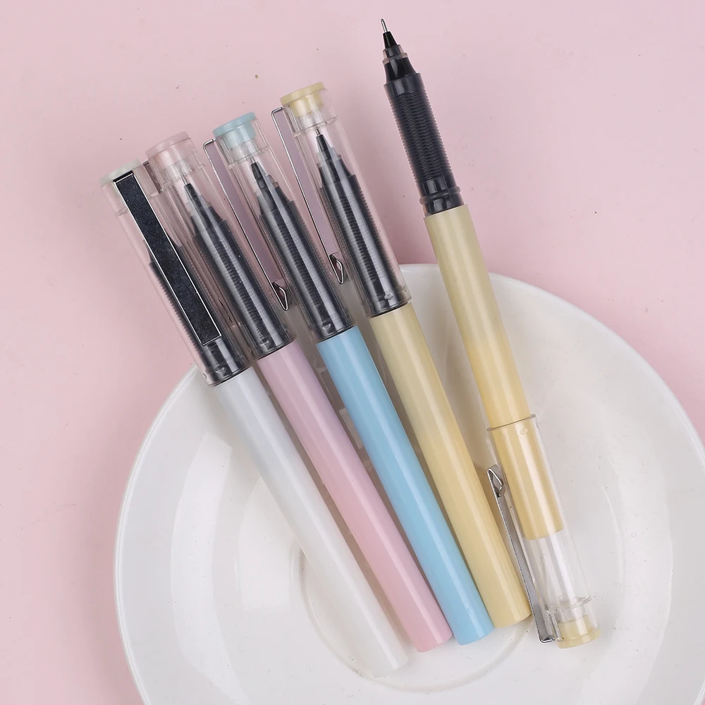 

60Pc/lot Novelty Liquid Ink Rollerball Gel Pens Cute Stationery Funny Black Roller ball Girl Ballpoint School Office Supply 2021