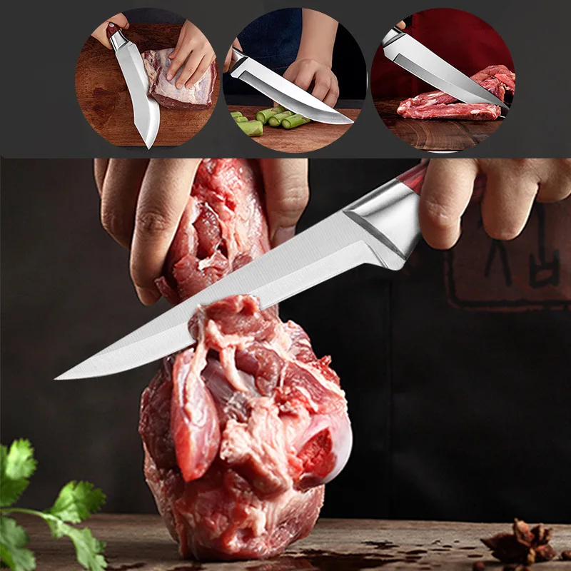 Рукоятка из массива дерева дамасская зернистая нержавеющая сталь 6-Дюймовый Нож