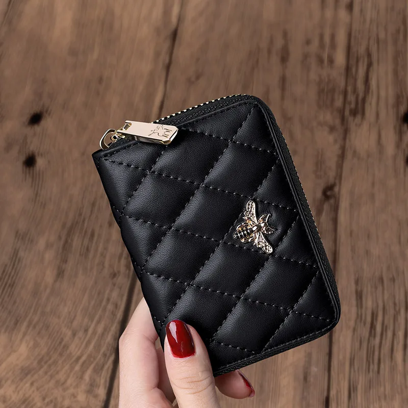 

Leather Mini women's card holder light and fashionable small wallet large capacity card bag