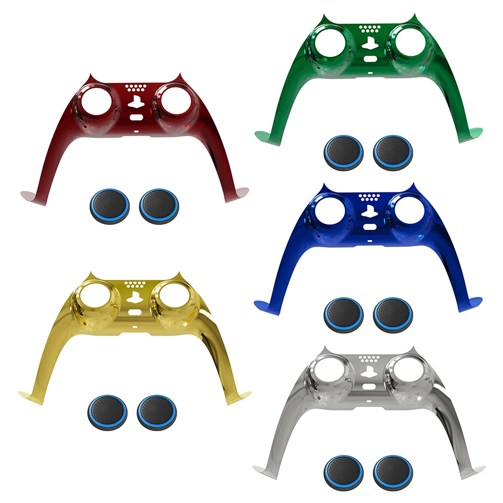 

For PS5 Gamepad Decorative Strip Colored Face Plate Replacement with 2 Thumb Grips for PlayStation 5 PS5 Controller Joystick