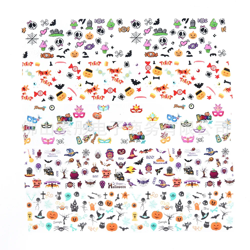 New Nail Art 10Pcs 10Styles Star Sticker Halloween Hulk Pumpkin Skull Set Accessories Decorations | Красота и здоровье