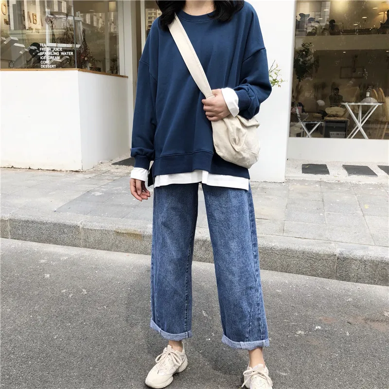 Женская толстовка с капюшоном AECU Асимметричная Лоскутная Толстовка длинными