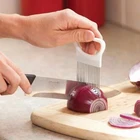 Нержавеющаясталь резчик лука вилка для лука фрукты овощи Slicer Резак для томатов Ножи резки безопасно держатель для помощи Кухня инструменты