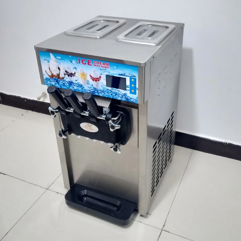 Настольная машина для производства мягкого мороженого тройной зеркальный