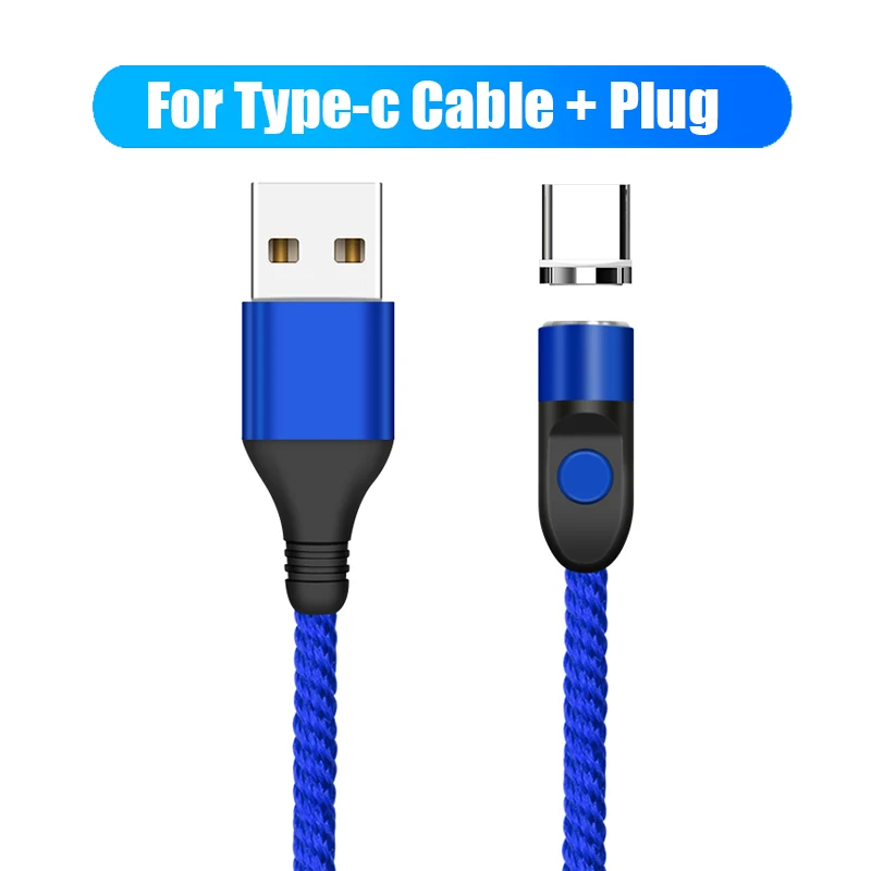 Магнитный кабель Micro usb type C для освещения 3,0 провод для быстрого заряда type-C Магнитный кабель для зарядки телефона USB шнур для huawei P30 Xiaomi - Цвет: blue for type c