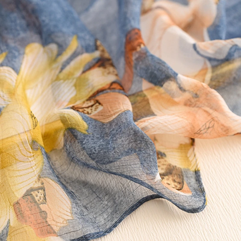 

2020 Designer Brand Women Scarf Fashion Print Silky Scarves Floral Summer Beach Stoles Sunscreen Shawls and Wraps Pashmina