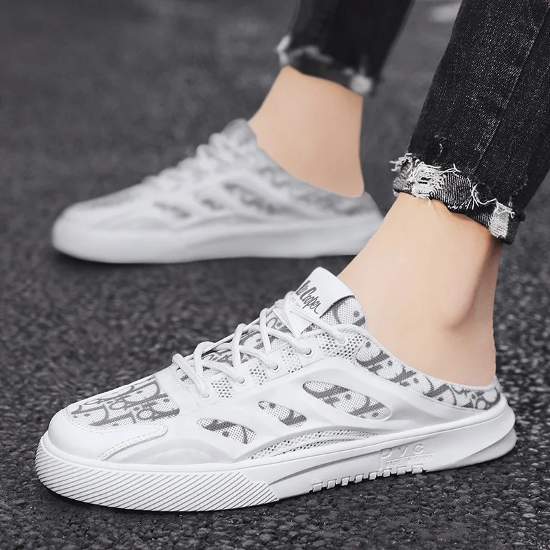 

2021 Summer Men Half Shoes Slippers Men Comfortable Sandals Design Breathable Casual Beach Shoes Outdoor Walking Shoes For Men