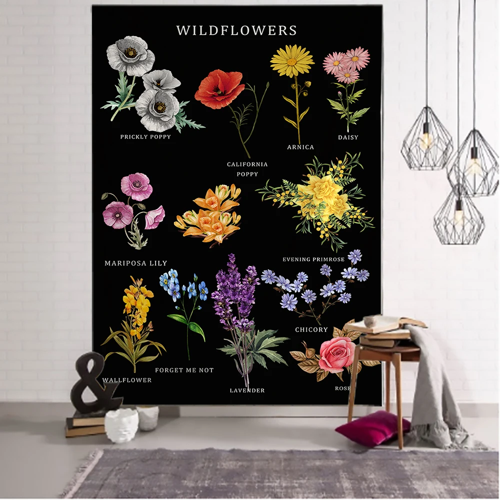 FlowerTapestryTapestryWallHangingDecorHomeRoomWitchcraftHippieMandalaAstrologyWallpaperBedroomDORMTarotSunMoonCustomTarot Защита от
