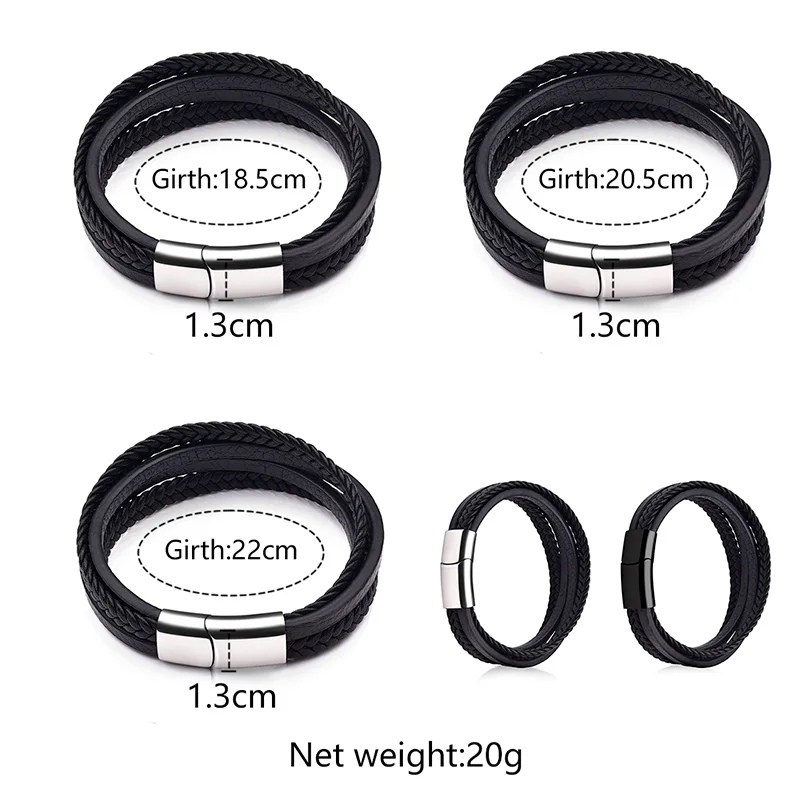 Мужской плетеный браслет из натуральной кожи с магнитной застежкой|bracelet braided|leather