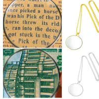 reading monocle chain pendant glass magnifying necklace 5x magnifier necklace