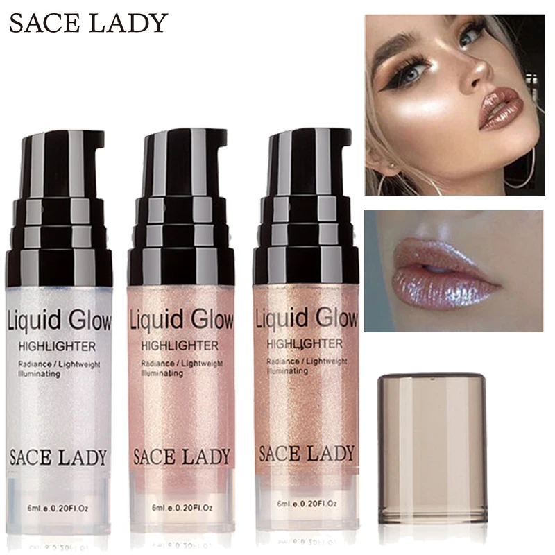 SACE LADY Shimmer жидкий текстовый Маркер крем для лица Сияющий макияж светящийся Набор