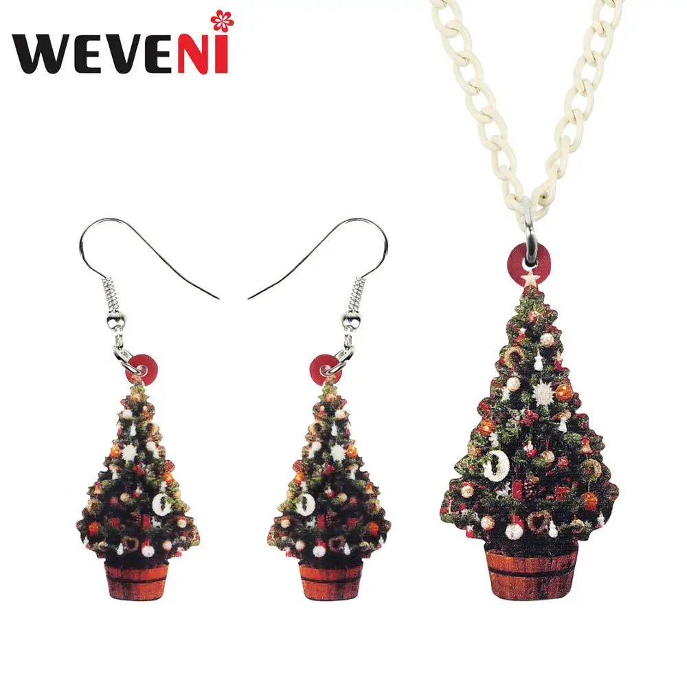 WEVENI акриловый цветочный горшок для рождественской елки ювелирные наборы