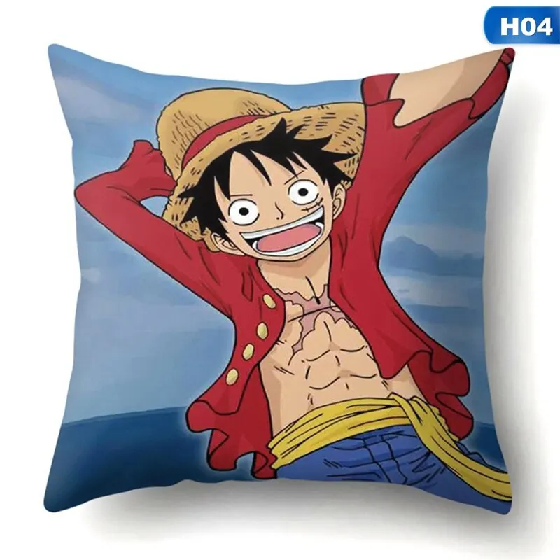 

45x45cm Anime One Piece Cartoon Luffy Double-sided Printing Pillow Case Sofa Car Decorative Cushion Covers Pillow Cover