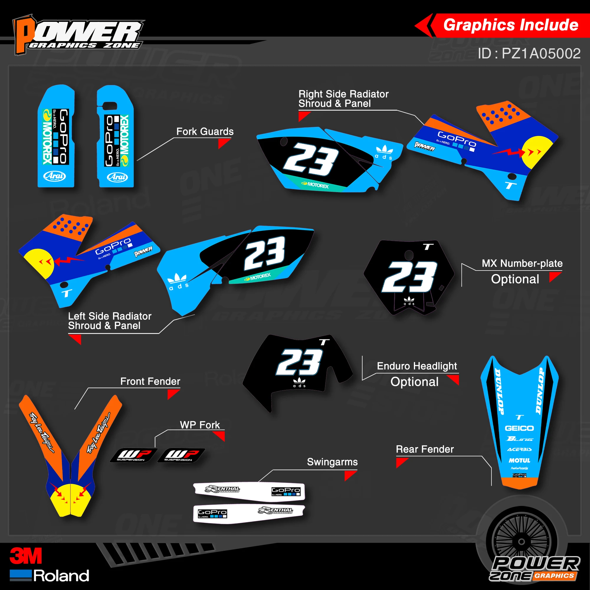 Персонализированные графические фоны PowerZone Team наклейки 3M Набор наклеек для KTM SX SXF