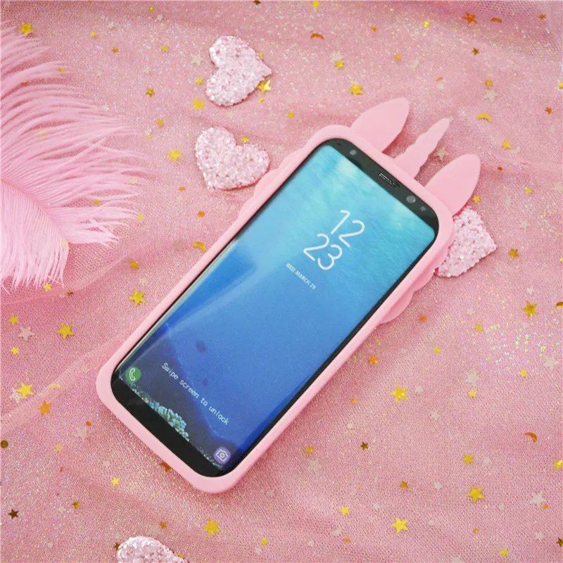 3D Cartoon Unicorn Case Soft Silicone Cover for Samsung Galaxy S10 S9 S8 Plus S6 S7 Edge S5 A20 A30 A40 A50 A7 A6 A8 A9 J4 J6 J8