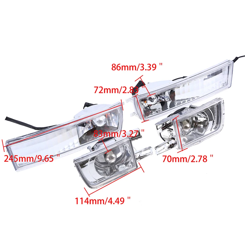 POSSBAY Front Lower Fog Light Assembly Fit for 1993-1998 VW Golf Models Only Daytime Running Driving Halogen Turn Signal Lights |