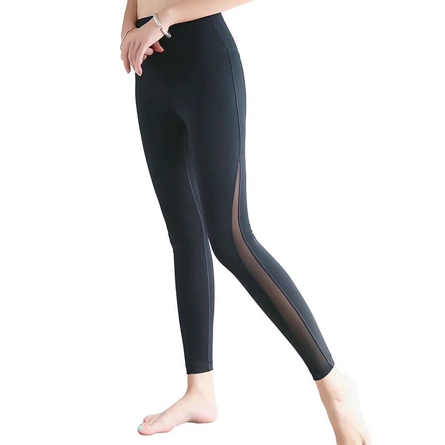 Леггинсы для йоги Сетчатые эластичные бесшовные с высокой талией|Штаны йоги| |