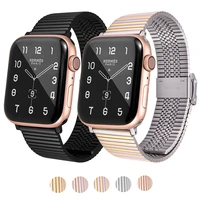 new stainless steel mesh strap for apple watch band 7 se 4442mm watchband bracelet band for correa iwatch series 4 5 6 4238mm