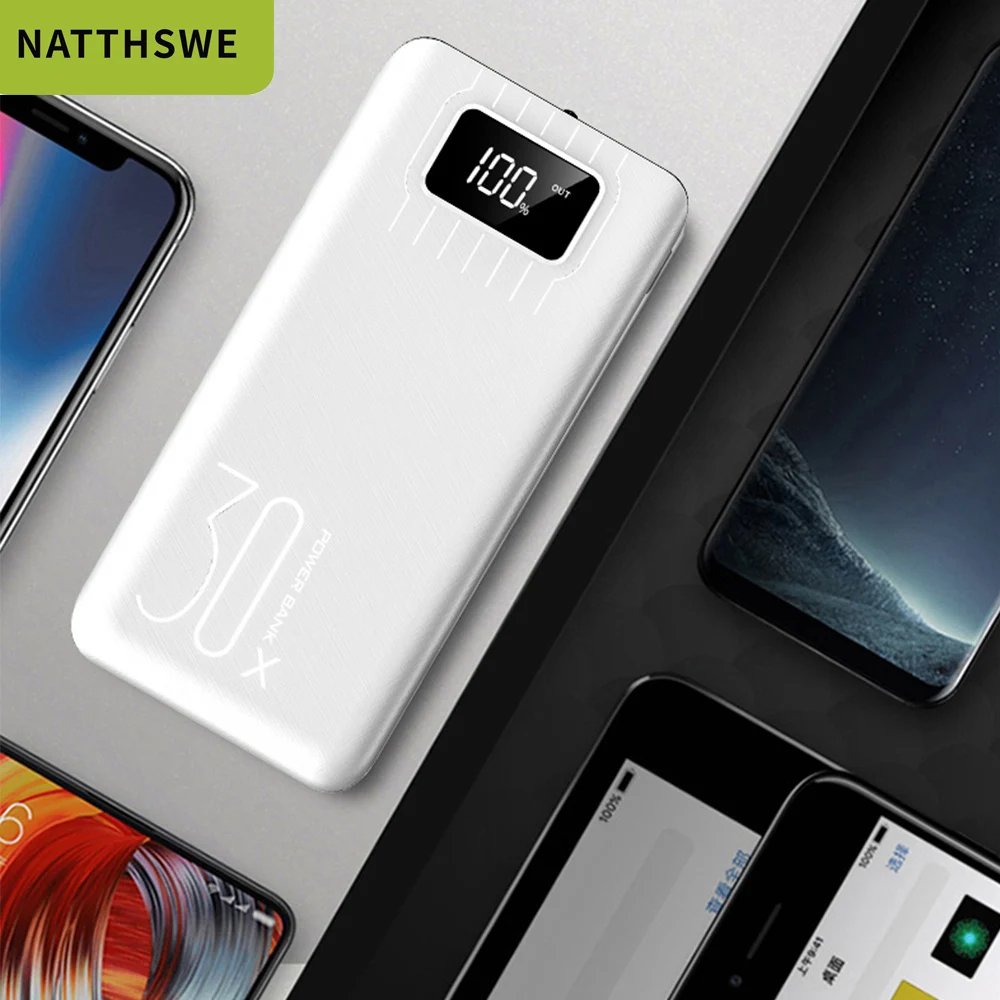 Портативный внешний аккумулятор NATTHSWE 20000 мА/ч для всех смартфонов Xiaomi быстрая