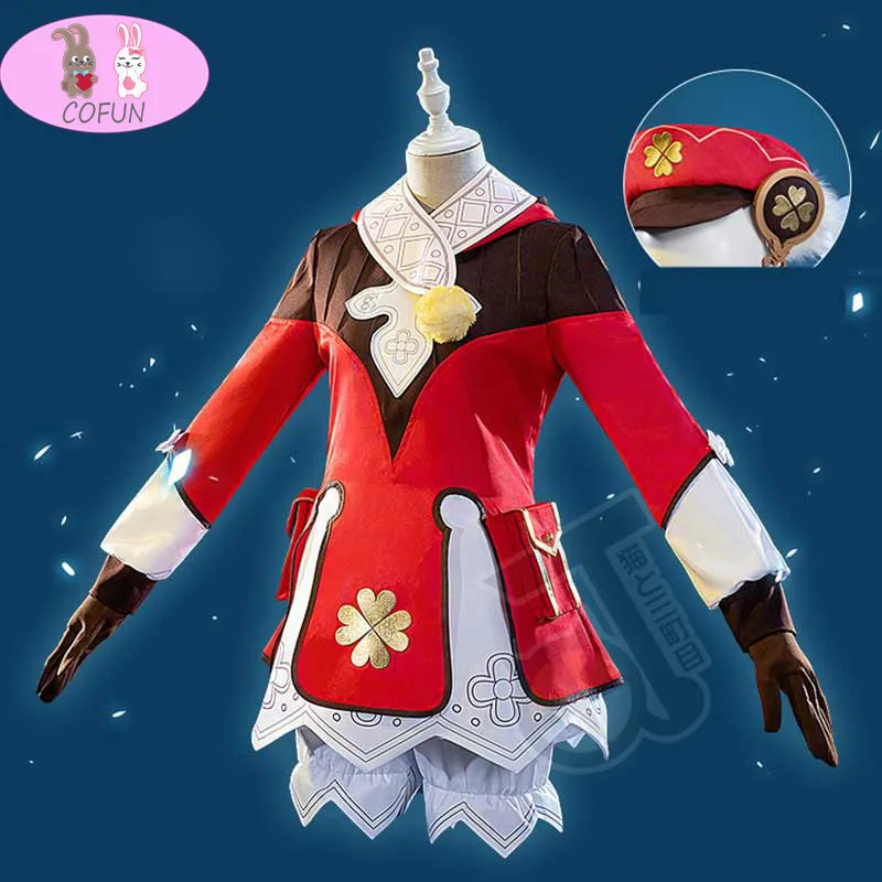 

Аниме Genshin воздействия на Клее Keli игровой костюм симпатичное красное платье лолиты форма карнавальный костюм, наряды на Хэллоуин, на возраст от двух до восьми для женщин для девочек; Новинка