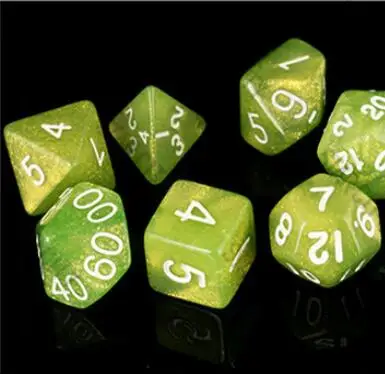 MARBLE GREEN 7 шт./пакет многогранные кости набор D4, D6, D8, D10, D10%, D12, D20 красочные аксессуары для Настольная игра RPG Подземелья и Драконы DnD MTG - Цвет: MARBLE GREEN