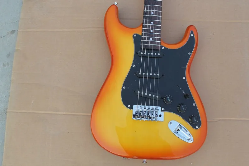 Фабричный магазин заката sunburst body black pickguard гриф из розового дерева ST с подписью 6