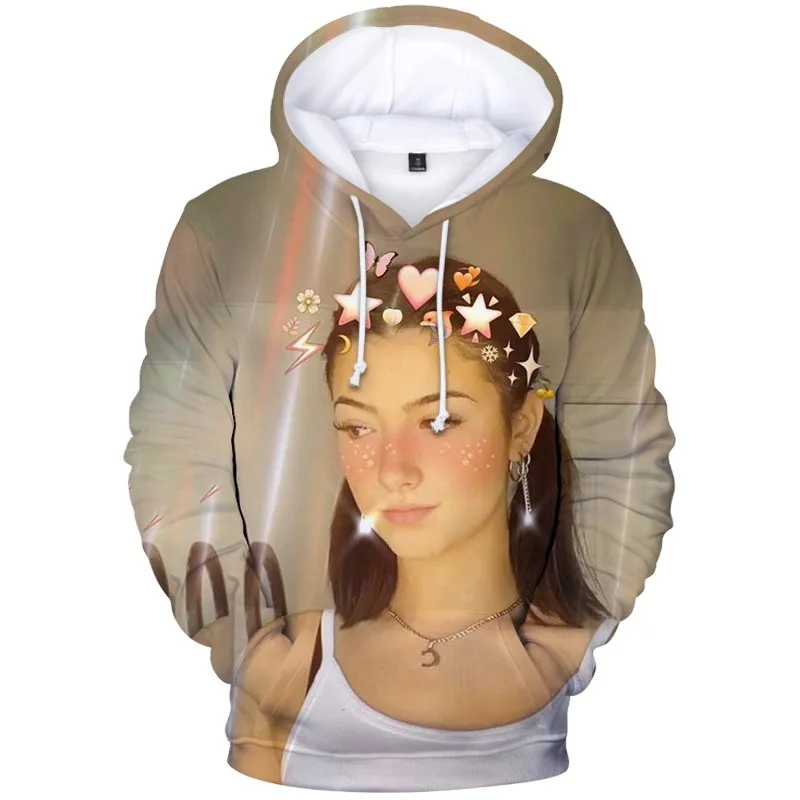 

Толстовка с 3D принтом для мужчин и женщин, модная дизайнерская Толстовка Charli dieelio, свитшоты charli damelio, Классическая свободная одежда в стиле х...