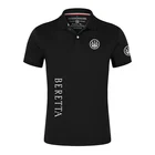Летняя мужская футболка-поло BERETTA с принтом, повседневная Однотонная футболка с коротким рукавом, мужские классические топы, популярная уличная футболка на заказ, 2021