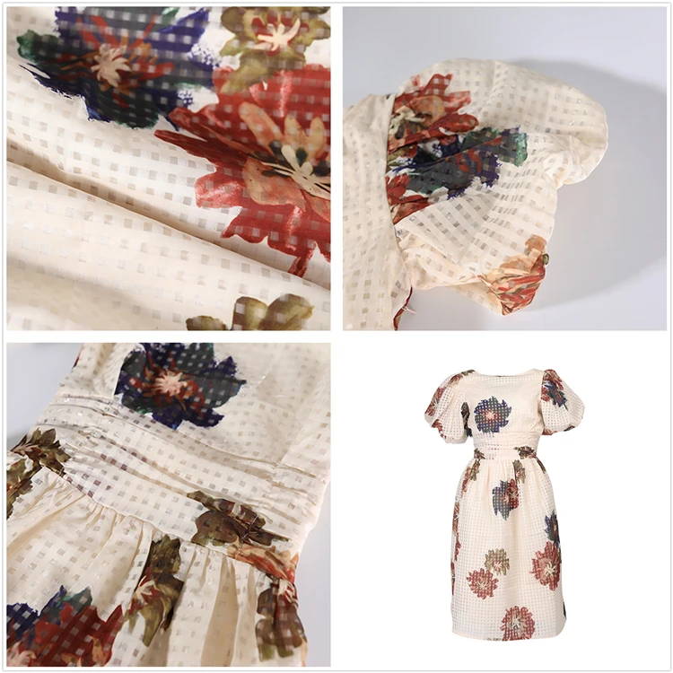 

High Quality Vintage Dress Women O Neck Lantern Sleeve Slim Summer Dress Women Floral Print Party Dress Clothes vestidos SL065