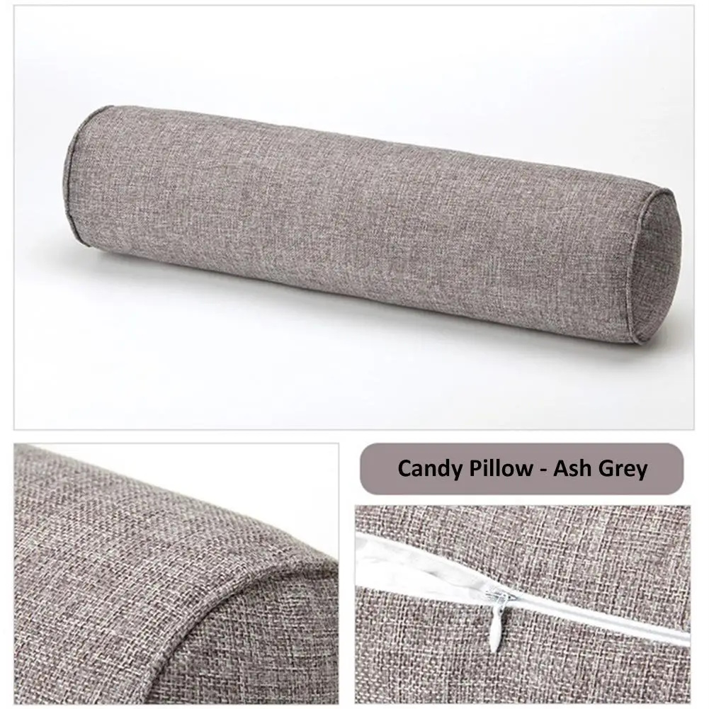 Однотонная круглая подушка для шеи кровати в рулоне опорный светильник ног