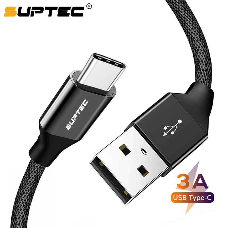 SUPTEC usb type C кабель для быстрой зарядки данных провод телефона samsung S10 S9 huawei Xiaomi OnePlus