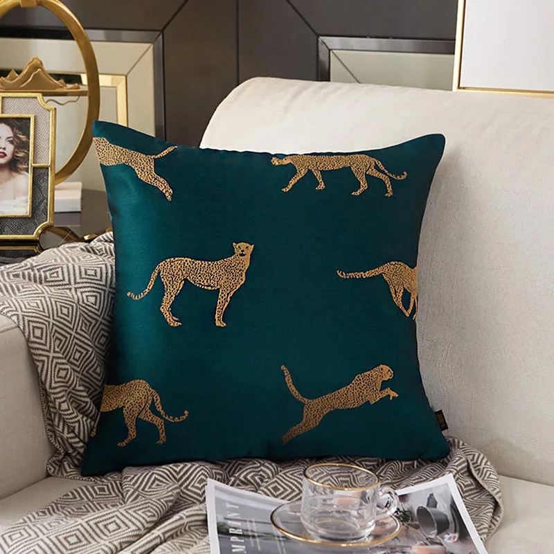 

45x45cm pillow pillowcase Light Luxury Model Pillow Leopard Sofa Cushion Hold Living Room Lumbar Pillow Bay Window Pillow Case