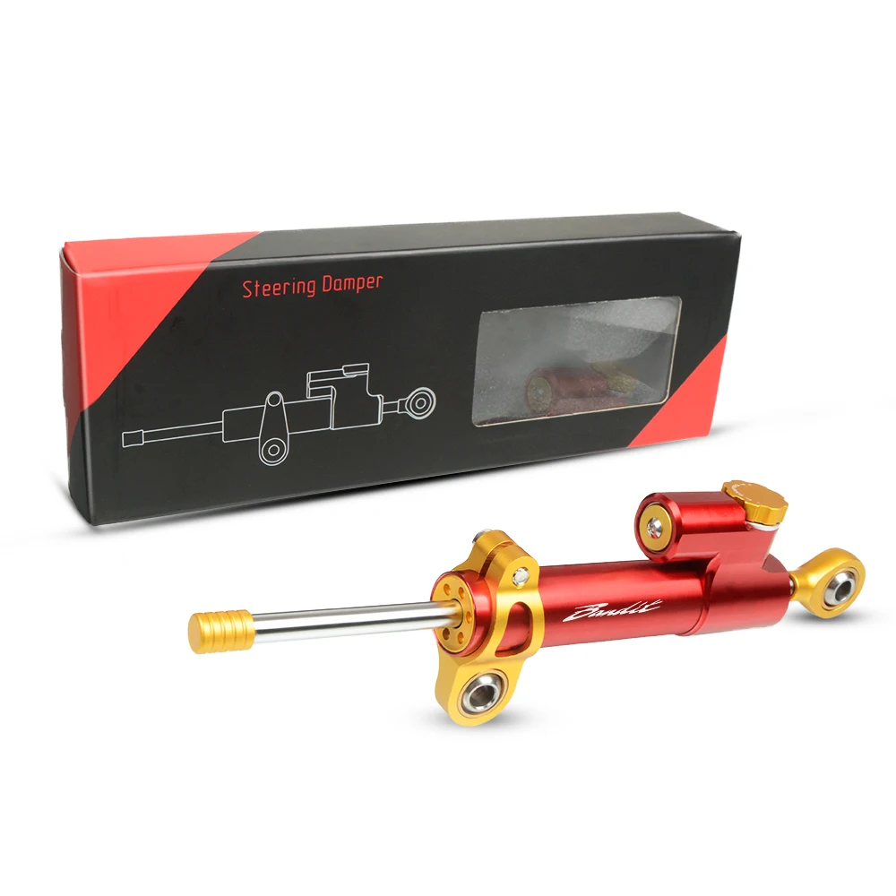 gold and red Мотоцикл с ЧПУ рулевой демпфер монтажный стабилизатор Adjustablet для SUZUKI GSF 250 600 600S 650 650S 650N 1200 1250 Bandit 650S - Цвет: gold and red