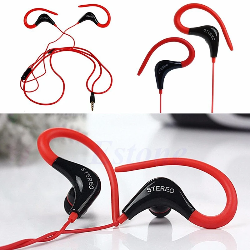 3.5mm Wired Earphones Sport headset 1.2m In ear Bass Stereo Earbuds Hook with Mic For iphone samsung huawei xiaomi vivo oppo | Электроника