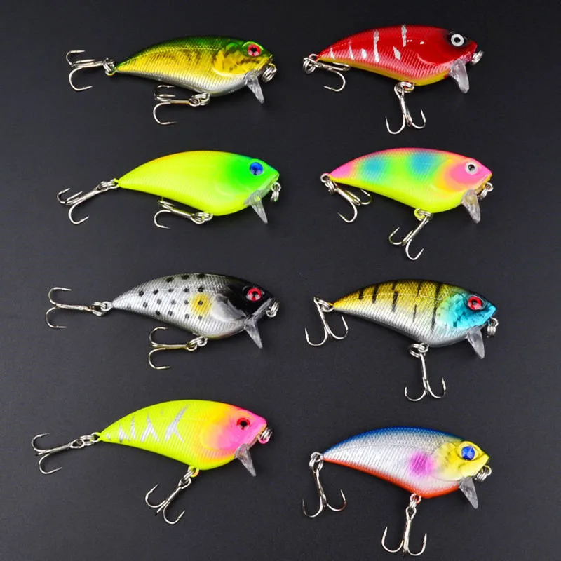 

VIB 8Pcs/set 5.5cm/6.5g Sea Fishing Lure Outdoor Fishing 6# Hook Depth Diving 0.3m-1m Artificial Plastic Hard Bait Bionic Bait