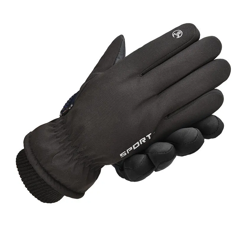 

Ski Gloves Outdoor Men And Women Winter Embroidery Warmth Cold And Windproof Waterproof Touch Screen Riding Sports Cotton Gloves