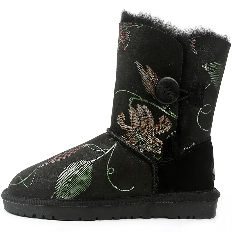 

Женские зимние ботинки на плоской подошве, теплые Нескользящие ботинки средней длины из овечьей шкуры, обувь из хлопка, новинка зимы 2019