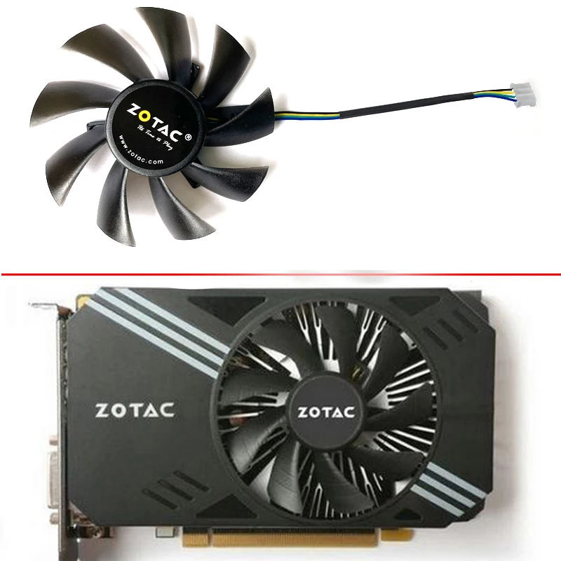 Вентилятор охлаждения T129215SH/T129215BU/GTX1060 4 контакта 85 мм для ZOTAC GTX 1060 960 GTX1060 3 ГБ ITX mini