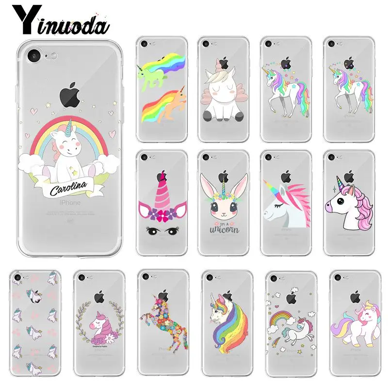 Yinuoda Rainbow Unicorn DIY Printing Drawing Phone Case Cover for iPhone 5 5Sx 6 7 7plus 8 8Plus X XS MAX XR 11 pro max | Мобильные
