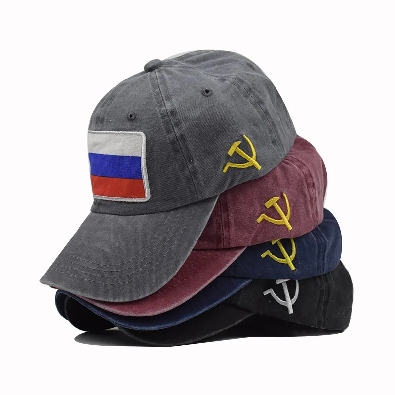 Стандартная винтажная Кепка с российским флагом Женская Повседневная