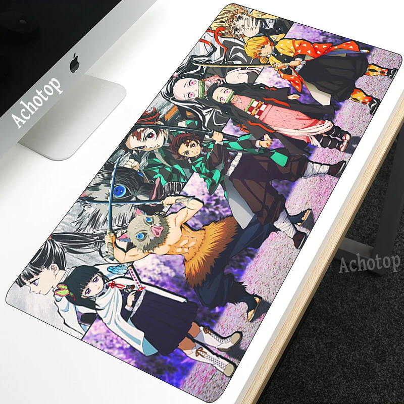 

900x400mm Gaming Mouse Pad Computer Mousepad Demon Slayer Super Large XL Rubber Speed Desk Keyboard Mouse Pad Desktop Gamer Mat