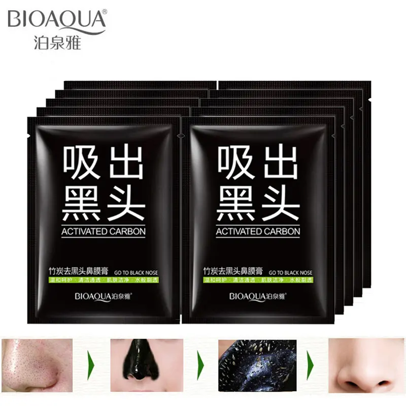 Маска для удаления черных точек BIOAQUA 10 шт. маска носа глубокое очищение пор