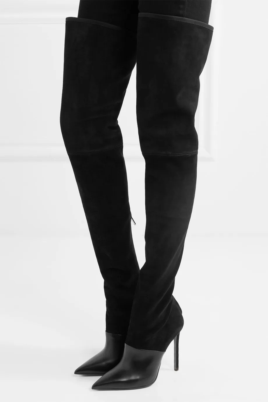 Женские сапоги выше колен из эластичной замши большого размера|Ботфорты| |