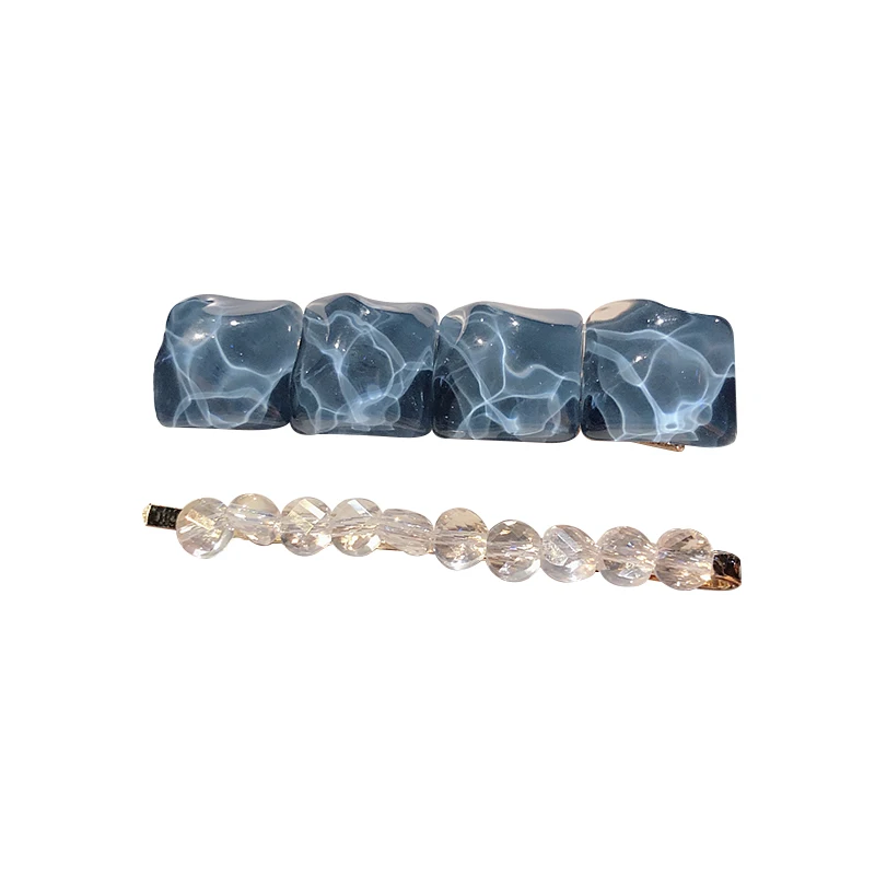 

2pcs/Set New Women Elegant Acrylic Crystal Geometric Barrettes Sweet Hair Clips Headband Cute Hairpins Fashion Hair Accessories