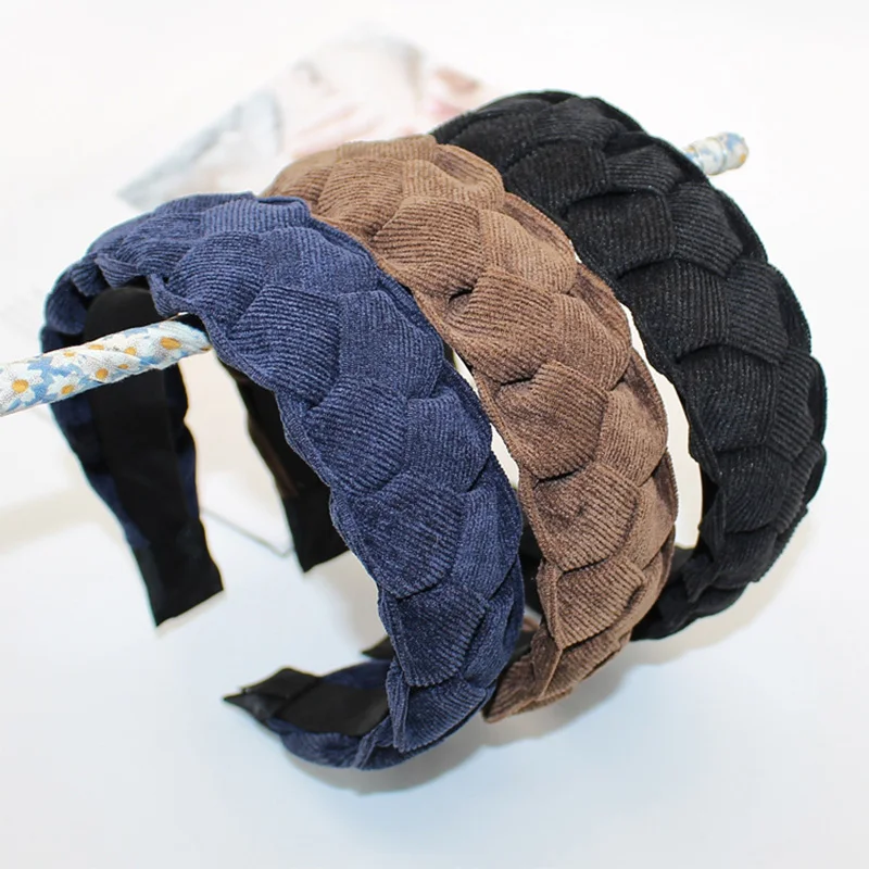 

Вельветовая вязаная повязка на голову, повязка на голову для женщин, аксессуары для волос для девочек