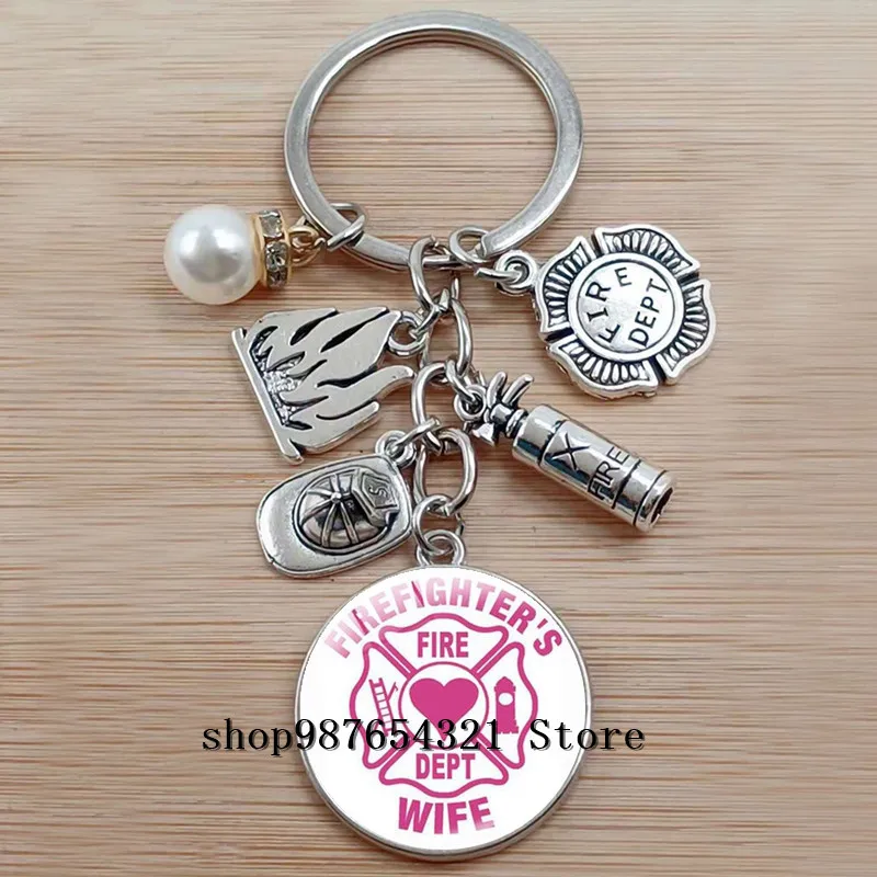 Новые Классические пожарный аварийно-спасательных дизайн брелок стеклянный