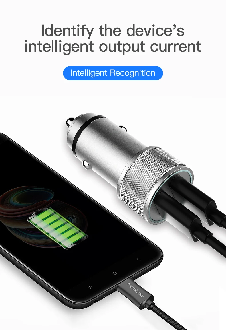 Автомобильное зарядное устройство двойное на плате USB зарядное устройство металлический алюминиевый сплав автомобильный мобильный телефон 2.4A автомобильное зарядное устройство Золотой Быстрая зарядка