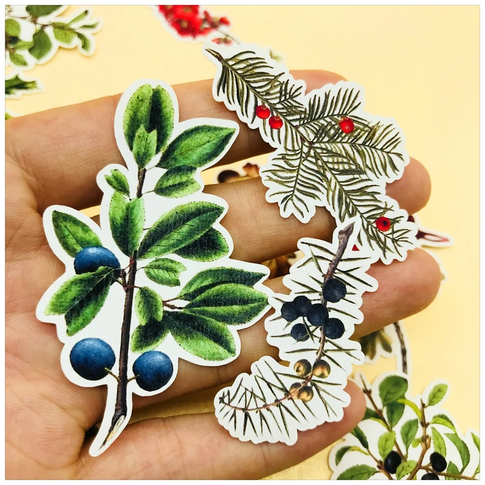 29 шт./пакет винтажные растения цветы листья-наклейки сделай сам ремесло