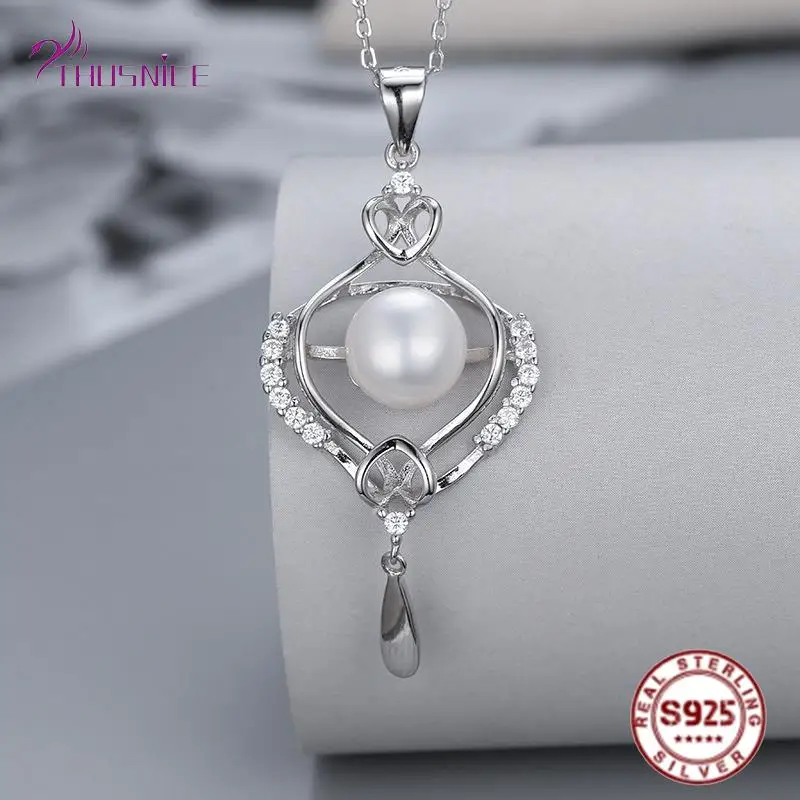 

Thusnice 925 Sterling Silver Necklaces Trendy Pearl Pendant Necklace For Women Anniversary Party Silver 925 Jewelry Gifts